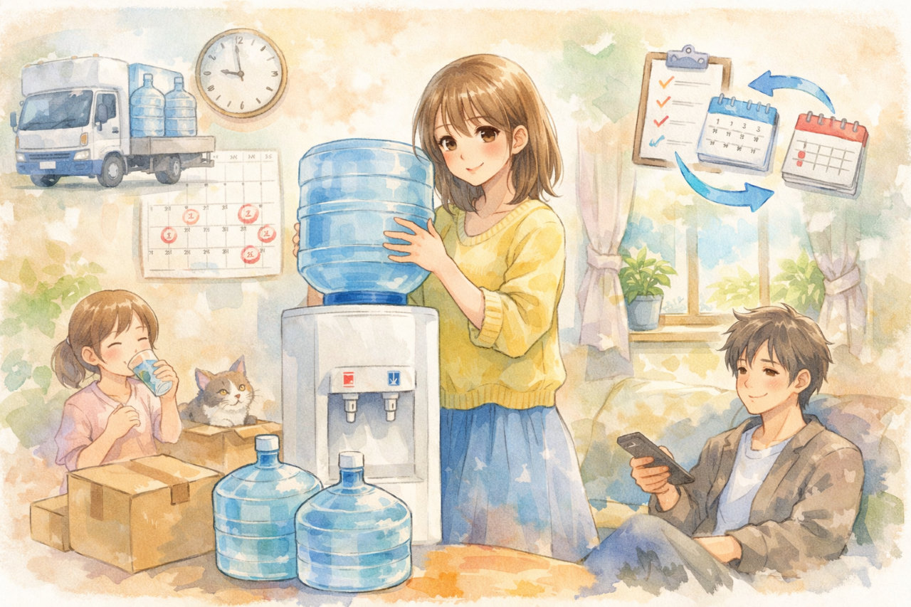 プレミアムウォーターは2ヶ月に1回の配送にできる？休止制度の仕組みと申し込み前に確認しておきたいポイント