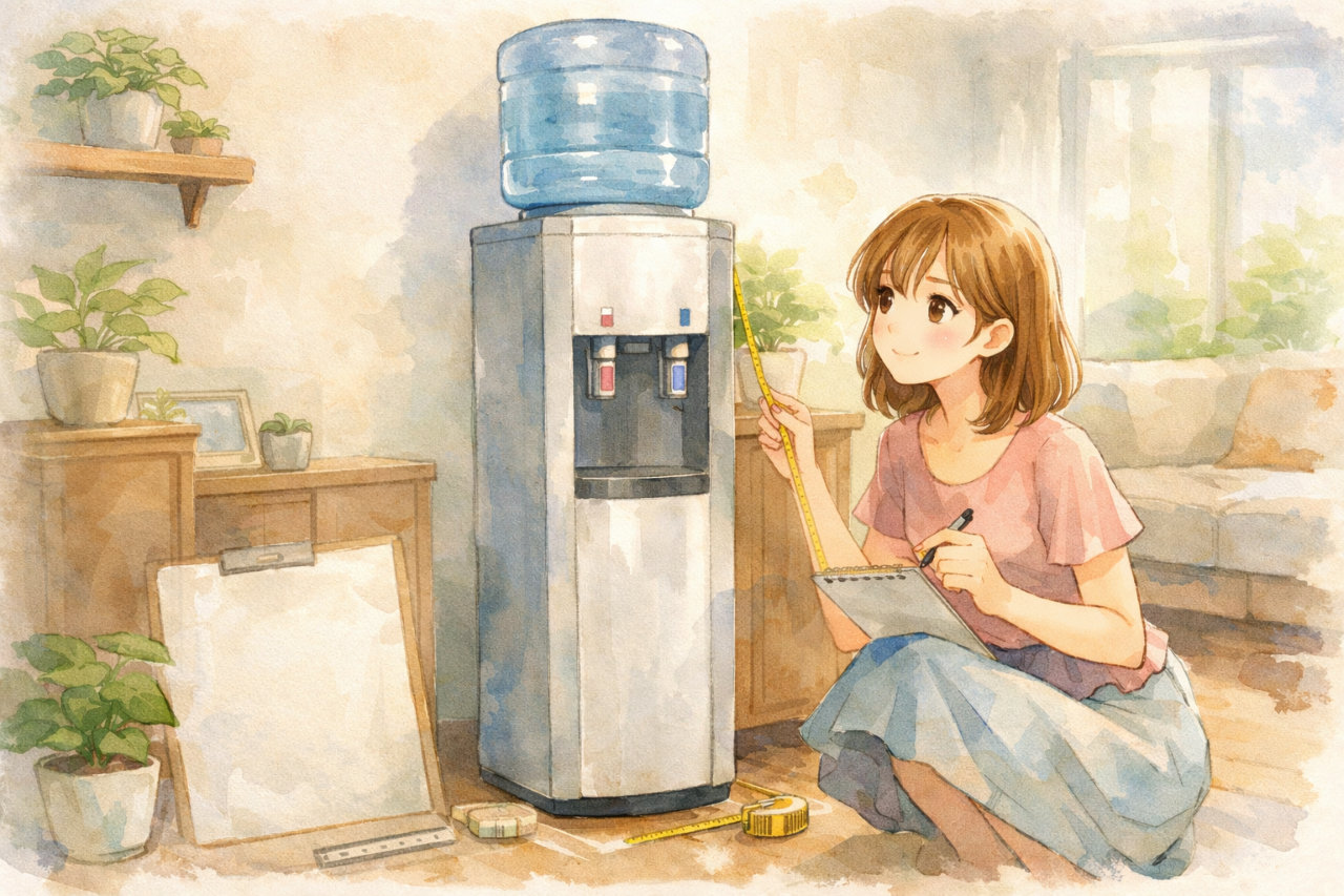 プレミアムウォーターの大きさはどれくらい？サーバーの高さ・重さ・設置スペースを分かりやすく解説！